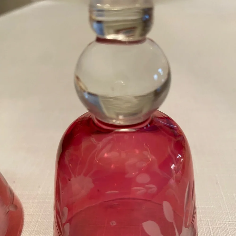 Antique Glastonbury Cranberry Cordial Glasses Set of 4